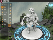 a screenshot of a game called heroforge with a statue