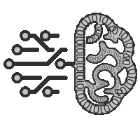 a black and white drawing of a brain made of binary code