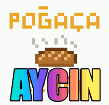 a pixel art of a loaf of bread with the name aycin