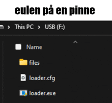 a computer screen with the words eulen på en pinne