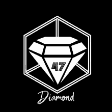 a diamond with the number 47 on it in a hexagon