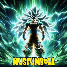 a poster with a dragon ball z character and the word museumbola