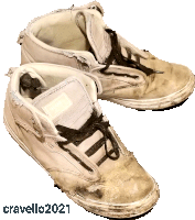 a pair of white shoes with black laces are shown with the caption cravello2021