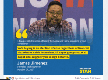 james jimenez is a comelec spokesperson for october 27 2021