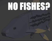 a drawing of a fish with the words " no fishes " written above it