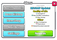 a screenshot of a game that says rewards at the bottom