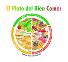 a plate of food with the words el plato del bien comer written above it