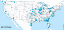 a map of the united states shows a radar mosaic on 11/17/2020