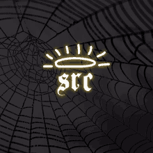 a spider web with the letter src written on it