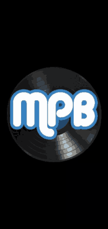 a black record with the word mpb in blue letters