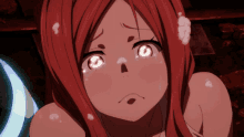 a girl with red hair is crying with tears running down her cheeks