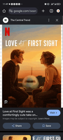 a netflix ad for love at first sight shows two people sitting next to each other