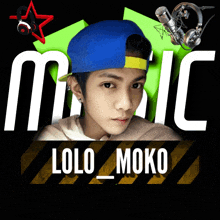 a picture of a young man with the name lolo_moko on the bottom