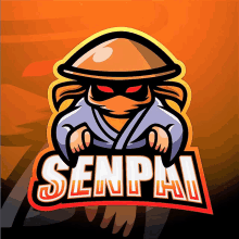 a logo that says senpai on it with a ninja