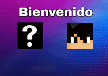 a bienvenido sign with a question mark and a pixelated face