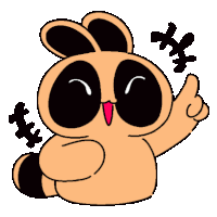 a cartoon bunny is giving a thumbs up sign .