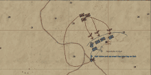 a map showing a battle between the united states and the british