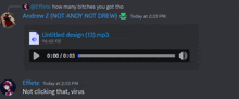 a screenshot of a discord conversation with andrew z