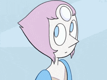 a cartoon drawing of a white pearl with a blue background