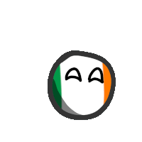 a drawing of an irish ball with a sad face on it