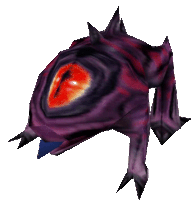 a purple monster with a red eye and sharp claws