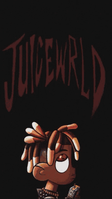 a poster for juicewrld shows a cartoon character