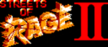 a logo for streets of rage ii with a red i on it