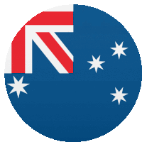 the flag of australia is in a circle with three white stars