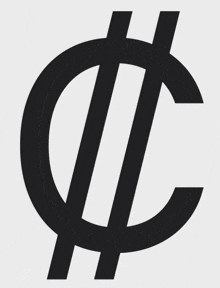 a black and white dollar sign with the letter c visible