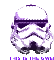 a pixel art storm trooper with the words this is the gwen below it