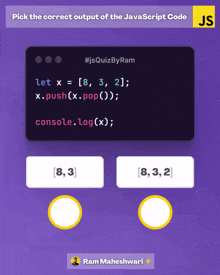 a purple screen with a javascript code on it