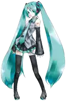 hatsune miku is a female anime character with long blue hair