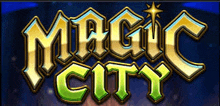 a logo for magic city with a star in the middle .