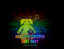 a rainbow friends dark past official trailer poster with stuffed animals