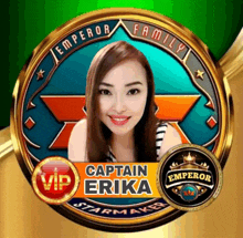 a picture of a woman with the name captain erika written on it