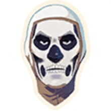 a sticker of a skeleton wearing a helmet .