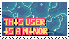 a pixel art postage stamp with the words `` this user is a minor '' written on it .