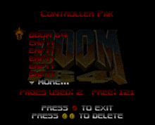 a video game that says doom 64 on the screen