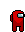 a pixel art drawing of a red among us character on a white background .