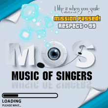 an advertisement for music of singers with a loading bar