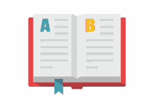 an open book with the letters a and b on the page