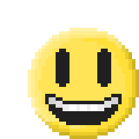 a pixel art of a smiley face with a big smile