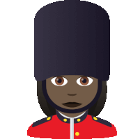 a cartoon illustration of a soldier wearing a black hat and a red uniform