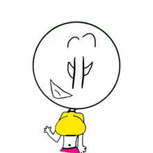 a drawing of a cartoon character with a smiley face