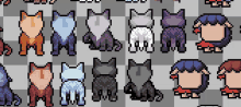 a bunch of pixel art animals including foxes and sheep