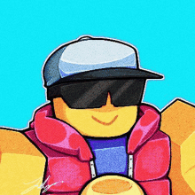 a cartoon character is wearing sunglasses and a hat