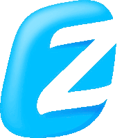 a blue icon with a white letter z on it