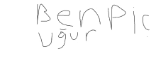 a drawing of the name benpic ugur on a white background