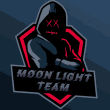 a logo for the moon light team shows a person in a hoodie