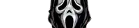 a black and white scream face is on a white background .